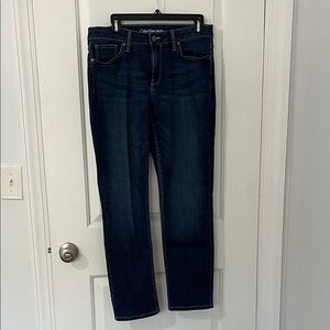 Calvin Klein Women's Deep Blue Straight Leg Jeans NWOT size 12x30